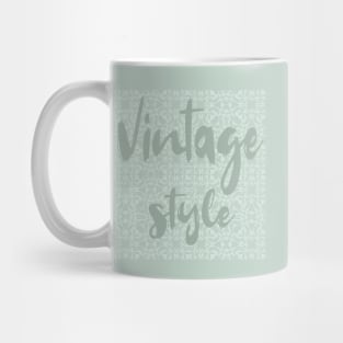 Vintage Style Mint Green Pattern Mug